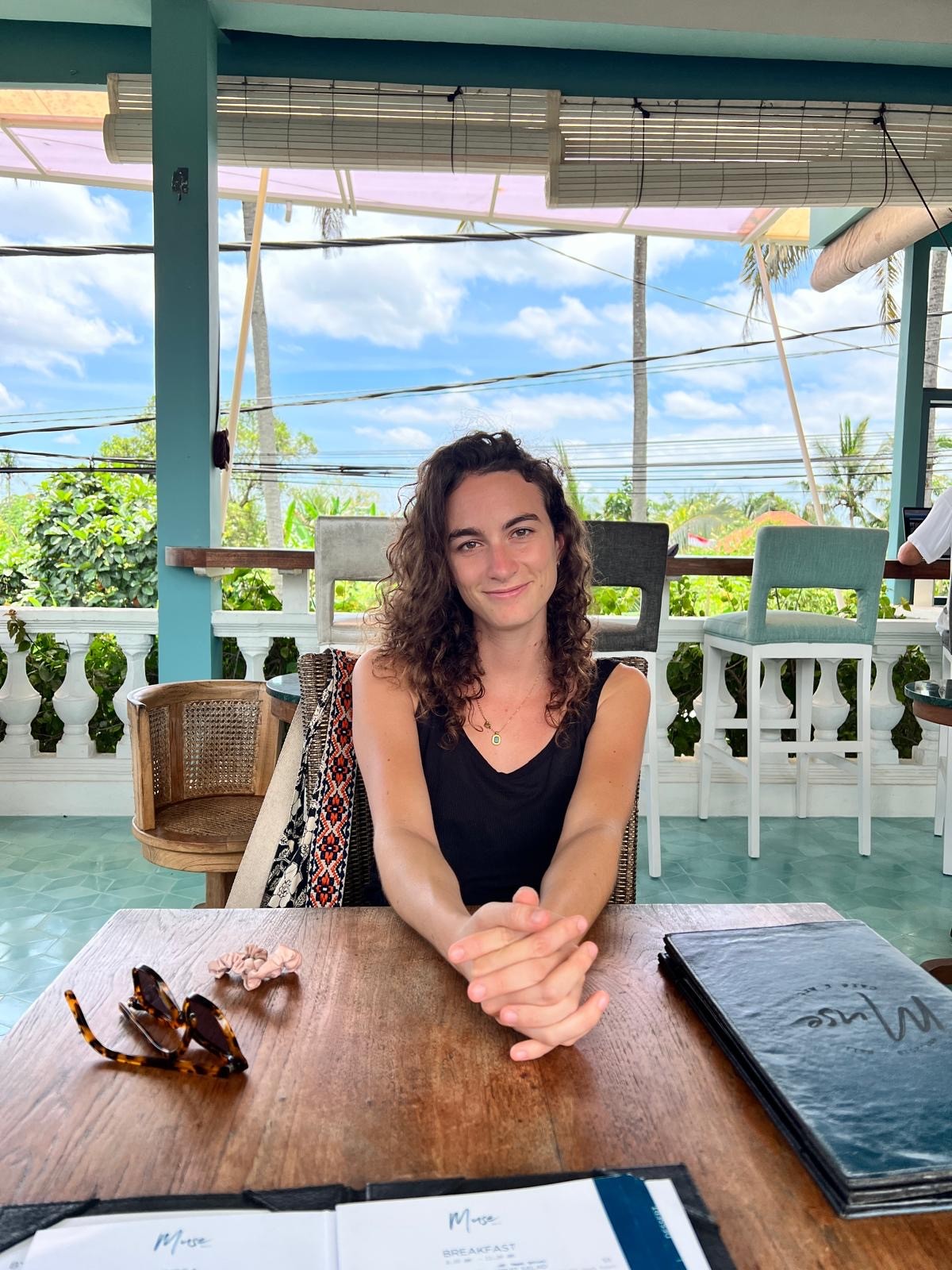 Clara Villafañe seated outdoors